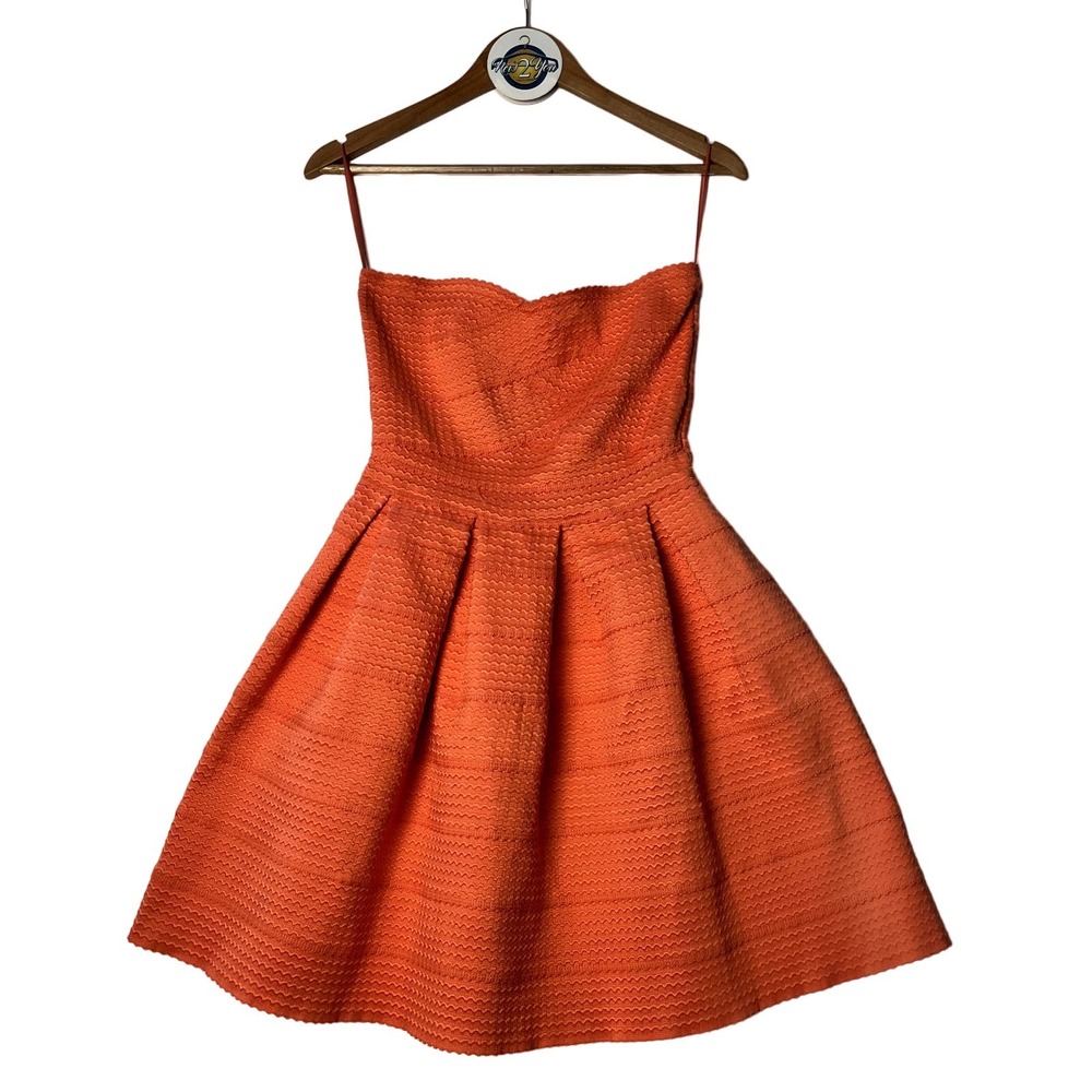 Jun & Ivy Orange Ribbed Tube Dress